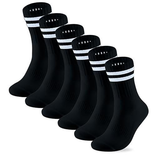 PANDA FOOD 3 Pairs Premium Bamboo Crew Socks | Anti-Blister Seamless Breathable Socks for Exercise, Gym or Casual Wear | Unisex Men and Women | 3 Pack UK | Charcoal | 7-12