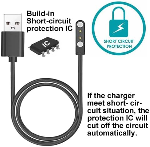 Miniatura 3 de Cargadores de cable de reloj inteligente compatibles con reloj inteligente Jugeman P99 de 1.96 pulgadas, 2 unidades