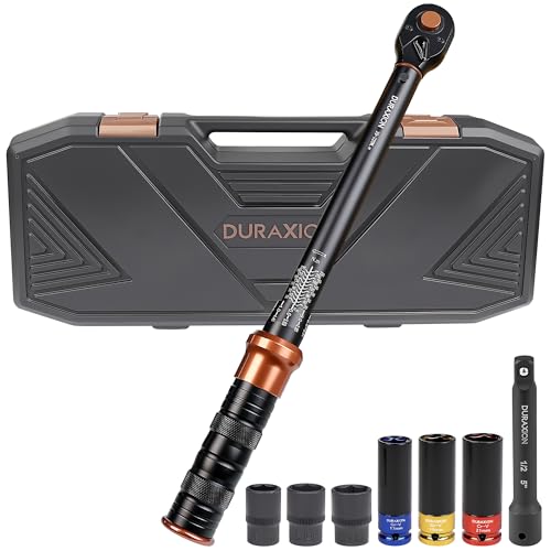 DURAXION 1/2インチトルクレンチセット 車 タイヤ交換 プレセット型 差込角12.7 mm 20-220N.m 8点組 バイク 自動車 エンジン 機械の整備 高精度 正方向±3％ 逆方向±5％ ダブル目盛り見やすい 大きい作動完成音 左右回転 72ギア 5°送り角 CR-V材質付属品 快速着脱 小型 手動 機械式 軽量 校正証明書 日本語取扱説明書 収納ケース付き