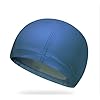 Swimming cap HLRivestimento in Pu di Nuoto della Protezione Dell’Orecchio Cuffia Tappo Pu Impermeabile E Traspirante Maschio Adulto Signora Cuffia I Capelli Lunghi, Dark Blue,Dark Blue