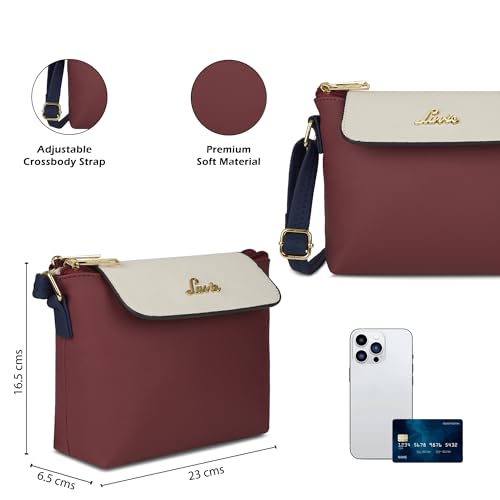 Image of Lavie Women's Colourblock Rove Flap Crossbody Sling Bag | Ladies Purse Handbag | Gift for Women