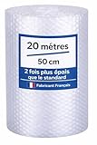 Rouleau Papier Film à bulles   20 mètres x 50 cm   FABRIQUÉ EN FRANCE   Idéal Emballage Déménagement et Expédition Colis   Papier Bulle Épaisseur Renforcée