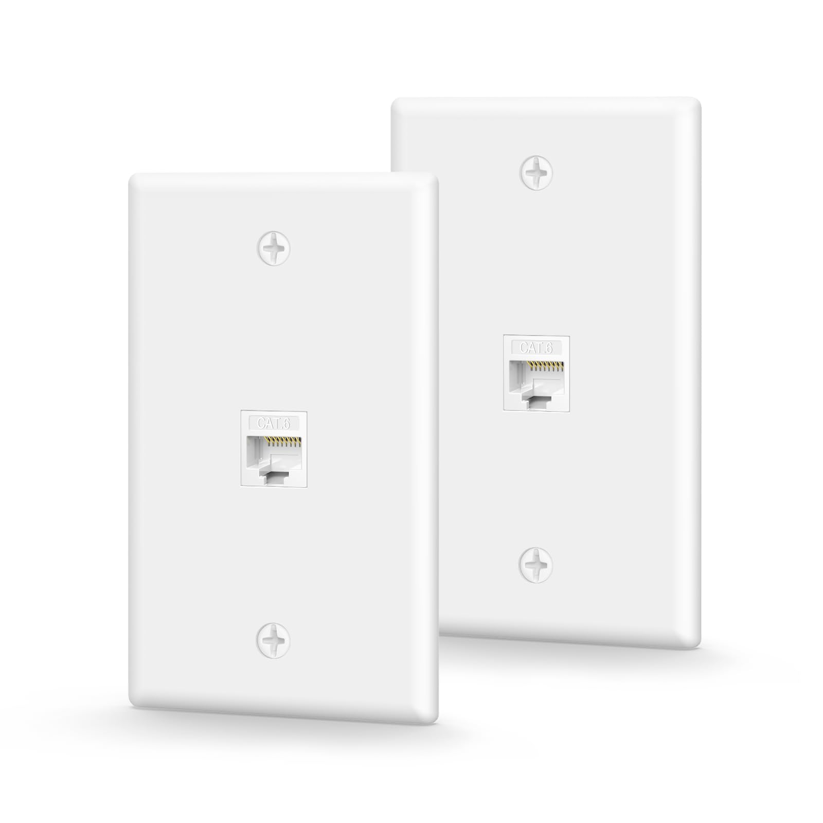 Photo 1 of VCE Cat6 Ethernet Wall Plate - White, 2-Pack