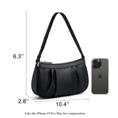 RONSIN Small Shoulder Bag for Women Mini Clutch Purse Tote Handbag Zipper Closure Crossbody Hobo Purse3