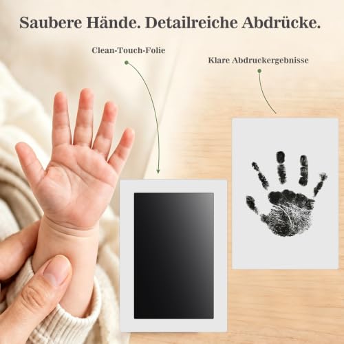 Nabance Fußabdruck & Handabdruck Baby Set Baby Abdruckset 0-6 Monate
