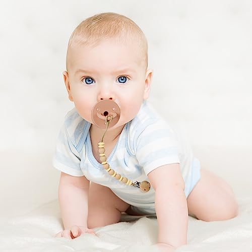 Image of Pacifier Clips for Baby Boys, Silicone Baby Pacifier Holder BPA Free, 2Pack(Sage, Ether)