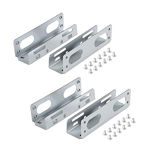 W WDX MAST DYNAPOINT LIMITED 2 Pack SSD/HDD Hard Drive Metal Mounting Bracket Adapter, Convert Any 3.5 in HDD Into One 5.25 in Drive Bay