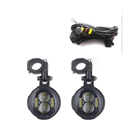 �o�C�N �w�b�h���C�g �ɓK������ R1200GS F800GS ADV �ɓK������ MT07 MT09 CRF1000L �A�t���J�ɓK������c�C���ɓK������t�H�O�����v���g�����v LED �⏕�����v LED �w�b�h���C�g(White with wire)