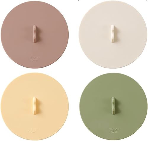 Tapas de silicona para tazas, diseño de 6 colores, tapas herméticas antipolvo de grado alimenticio para tazas, tazas de té, tazas de café (4