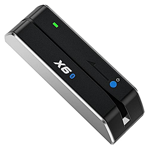 MSR 605 606 Credit Card Reader Typewriter with Bluetooth, X6 USB Magnetic Strip VIP Card Terminal for Mac/Windows, Magnetic Credit Card Reader Writer Encoder Hico 3 Tracks, MSR206 + 20 Cards