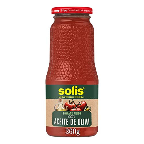 SOLÍS Tomate Frito con Aceite de Oliva Frasco Cristal - Sin Gluten - 360g