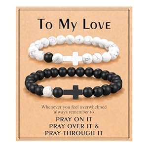 UPROMI Matching Cross Bracelet for Couples, Anniversary Christmas Birthday Valentines Day Gifts for Him Her