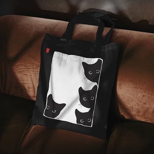 Image of ZORI Black Tote Bag With Pocket Printed Designed Canvas Tote Bags For Women large capacity,Tote bag For Shopping, College, Travel, More Canvas Handbag For Unisex Bag