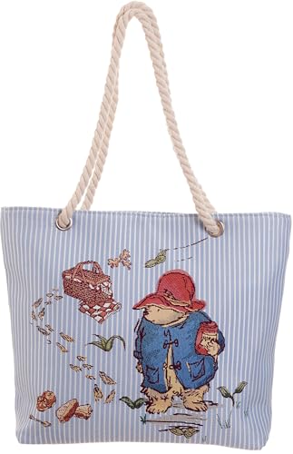 Signare Large Tote Bag for Women with Cotton Rope Handles Paddington Classic Marmalade Tapestry Beach Bag Lightweight Travel Essentials Picnic Bags with Zip Closure & Inner Zip (BEACH-PADD-CMM)