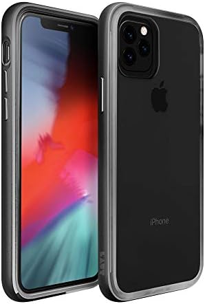 LAUT | EXOFRAME for iPhone 11 Pro Max (Gun Metal) | 2H Anti-Scratch Crystal Clear Hard Back Protection | Lightweight Aluminium Frame