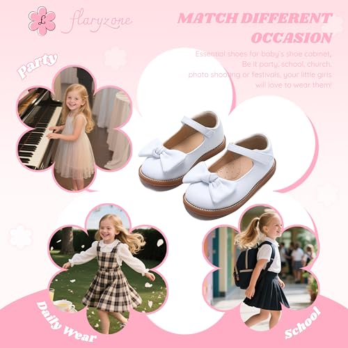Image of Flaryzone Toddler Little Girl Mary Jane School Uniform Oxfords Flat Dress Shoes