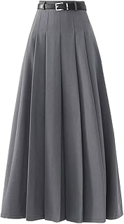 [saliwind] スカート レディース ロング ブリーツスカート マキシ丈 Aライン バックファスナー 大人 可愛い 通勤 普段着 おしゃれ きれいめ 大きいサイズ