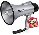 Pyle Portable Megaphone Speaker Siren Bullhorn - Compact, Battery Operated, 30W Power...