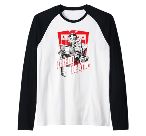 Judge Dredd 2000 AD Dredd vs Death Red Shield Raglan Baseball Tee
