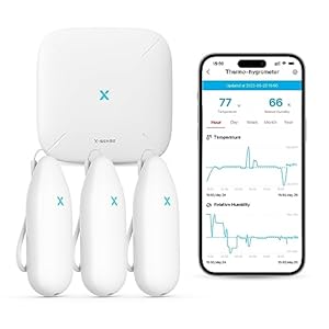 X-Sense Wi-Fi Hygrometer Indoor Humidity, Smart Hygrometer Thermometer with Remote Monitoring & App Control, Wi-Fi Temperature Sensor for Room Temperature Monitoring, Humidor, Greenhouse, Model STH54