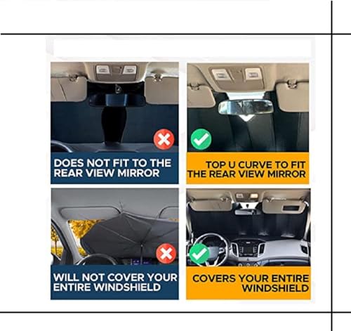 BKN Car Front/Rear Foldable Silver Foil Sunshade UV Protection Curtain Film Windshield | Sunshade Visor Shield Cover and Keep Your Vehicle Cool - 1pcs