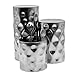 Hosley Silver Color Pillar LED Candle Holders/Vases Set of 3. Also usable as Vase. Ideal Gift for Wedding Party Home SPA Aromatherapy Reiki Candle Garden O3