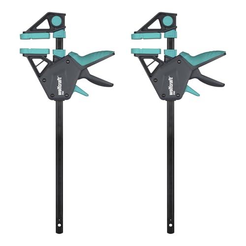 wolfcraft - Lot Serre-Joints à une main PRO - Force de serrage 150 kg - Ouverture 300 mm - Pour une utilisation polyvalente, réf 8676060