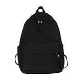 Mochila não impressa escola secundária feminina versão coreana Harajuku ulzzang mochila de estudante universitário mochila de alta dade ins wind mochila preta