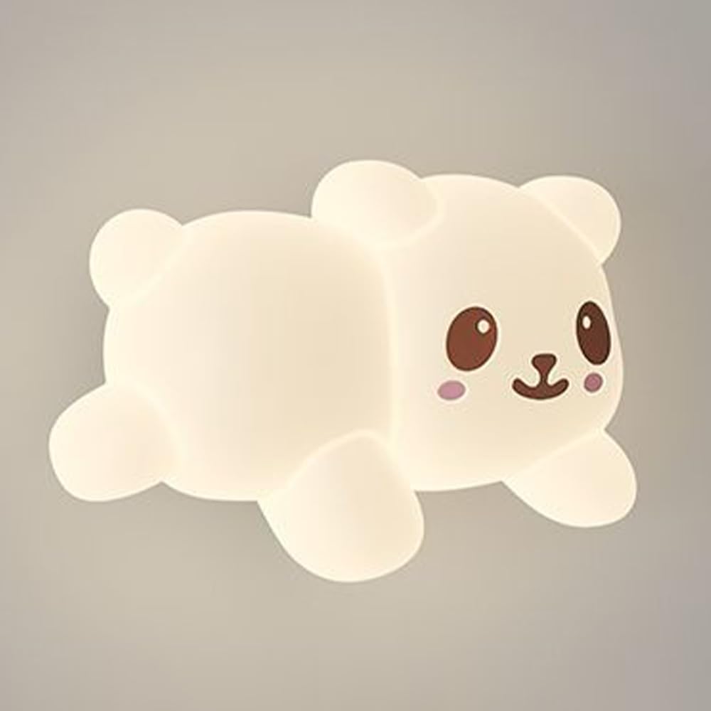 Lámpara de pared de oso para mesita de noche con luz LED decorativa infantil y 3 tonos de luz