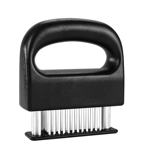 MANJIA Meat Tenderizer Stainless Steel Ultra Sharp 48 Blades Hand Held Meat Tenderizer Needle Tool, Kitchen Cooking Tool for Tenderizing Chicken, Steak, BBQ