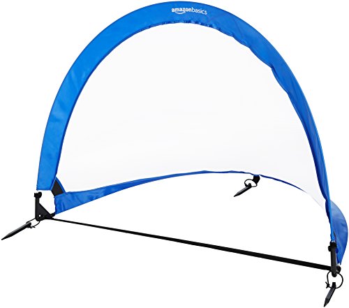 Amazon Basics Pop-Up Soccer Goal Net Set With Carrying Case - 4 Feet, Blue #TOP1