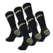 Caterpillar 6 Paires de chaussettes CAT de sécurité au travail pour hommes, double renfort sur la pointe et le talon, Coton d'excellente qualité (Noir, 43-46)