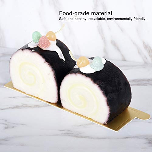 100 Pcs Rectangle Mousse Cake Boards Mini Golden Cupcake Base Disposable Dessert Display Tray for Displaying Muffins Biscuits Cakes - Image 2