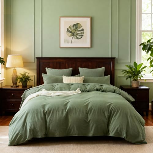 Aerzosty Bettwäsche 155x220 Baumwolle – Gewaschene Baumwolle,...