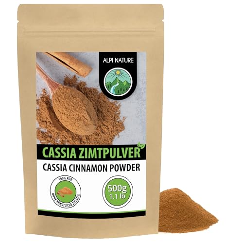 Alpi Nature Zimt gemahlen 500g, Cassia Zimtpulver, Zimt Pulver, Cassia Zimtstangen gemahlen