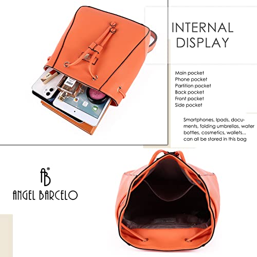 Angel Barcelo Backpack Purse For Women Fashion Backpack Purses Pu Leather Daypacks Shoulder Bag Satchel Purse Yellow #TOP4