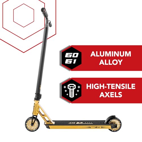 Root Industries - Type R GT Complete Pro Scooter - Aluminum Handlebars, 5\" Deck, Lotus Wheels - Pro Scooter for Adults/Kids - Durable Scooter Deck, High-Performance Wheels (Gold Rush)