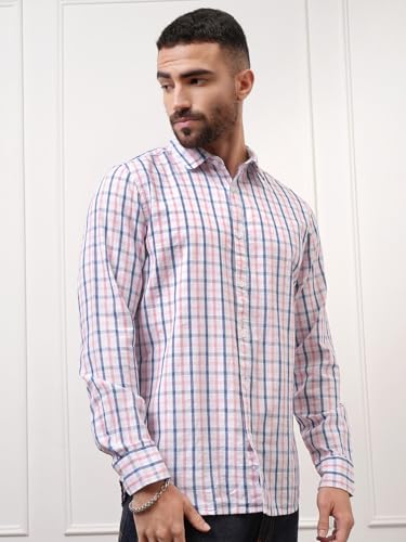 Image of Locomotive Men's Regular Fit Shirts | Checked | Long Sleeves | Spread Collar | Casual Shirts | Stylish Shirt