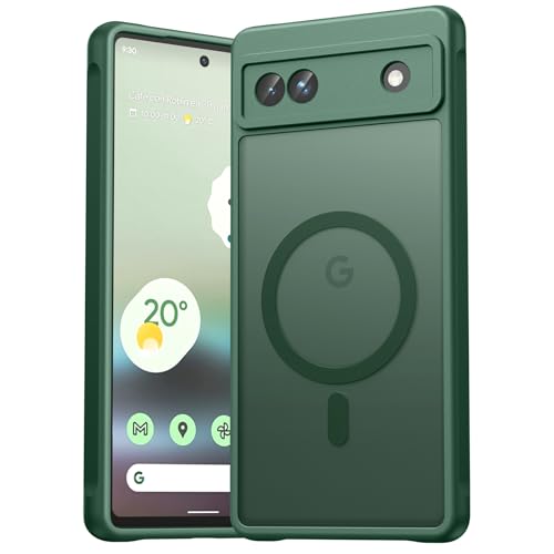 EASDNB für Google Pixel 6A Hülle für Magsafe Magnetisch Handyhülle für Pixel 6A Case Kameraschutz Stoßfeste Kratzfeste Durchscheinende Schutzhülle für Google 6A Grün