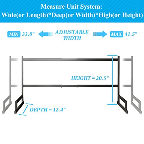 Over The Sink Dish Drying Rack, Length Adjustable (From 33.8" To 41.5") Stainless Steel 2 Tier Large Dish Rack With Cup Holder Utensil Holder Caddy, Kitchen Counter Dish Drainer Organizer, Black #TOP1