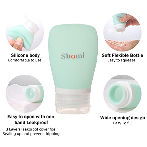 Sbomi Bottiglie da Viaggio in Silicone, 60ml
