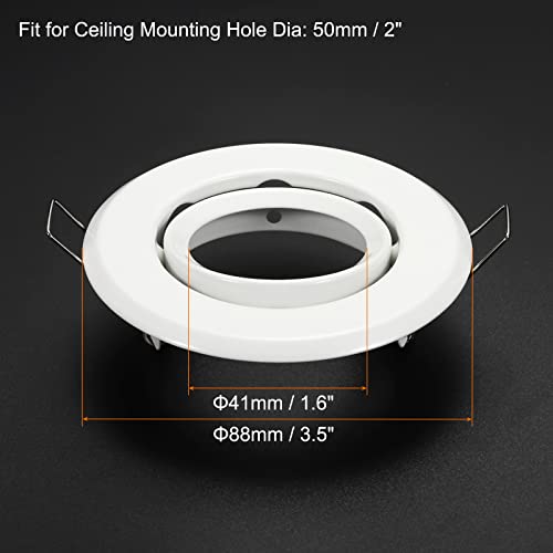 PATIKIL 2 Inch Downlight Fitting Holder, 2 Pack LED Light Fixture Baffle Trim with MR16 GU5.3 Lamp Holder for Retrofit Recessed Lighting, White by PATIKIL - Used condition - Image 2