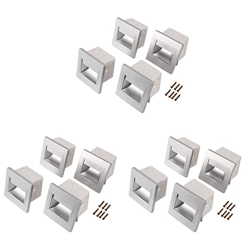 VENEKA 12 unidades luces LED escaleras 3W LED empotrado apliques de pared lámparas paso a paso iluminación interior iluminación pasillo pasillo con caja 86
