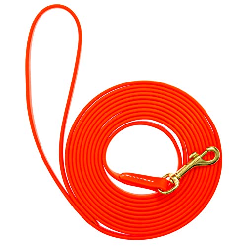 Viper Biothane Working Tracking Lead Leash Long Line For Dogs 2 Colors And 6 Sizes, Hunter Orange #TOP2