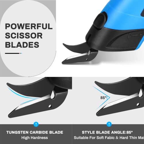 Ideashop Electric Scissors, 3.6V Cordless Electric Scissors, Electric Fabric Scissors With Replacement Cutting Blade, Rechargeable Electric Box Cutter For Cardboard, Craft, Fabric, Carpet, Leather #TOP2