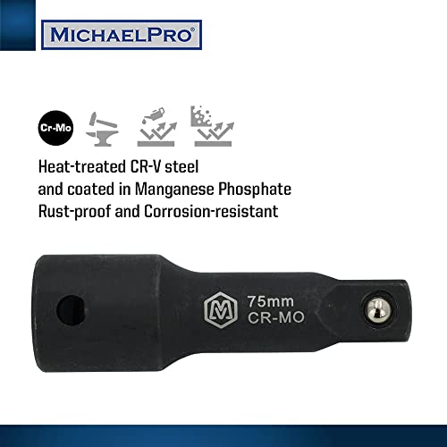 MichaelPro MP005041 1/2-Inch Drive Impact Extension Bar Set | 3”, 6”, 8” | Heat Treated, Durable and Lasting Quality