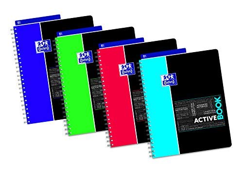 Cahier Oxford ActiveBook A4+ 160 Pages Grands Carreaux - Couverture Polypro - Scan Intelligent
