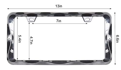 Sgooky 3D Curly Wave Pattern License Plate Holder Black License Plate Frame From Pure Zinc Alloy Metal Perfect Plate Holder #TOP4
