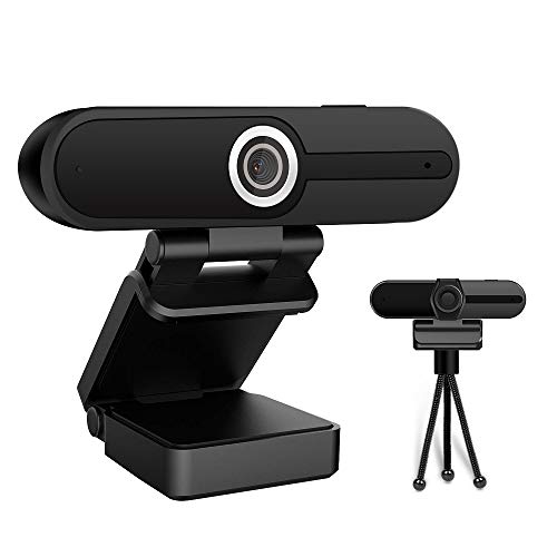 Webcam 1080P HD Webcam with Microphone, with Privacy Cover and Tripod, Computer Camera