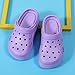 Platform Garden Clogs for Women - Lightweight Gardening Slip-Ons with 2 Inch Heel - Breathable, Fashionable Wedge Sandals - Purple, Size 42